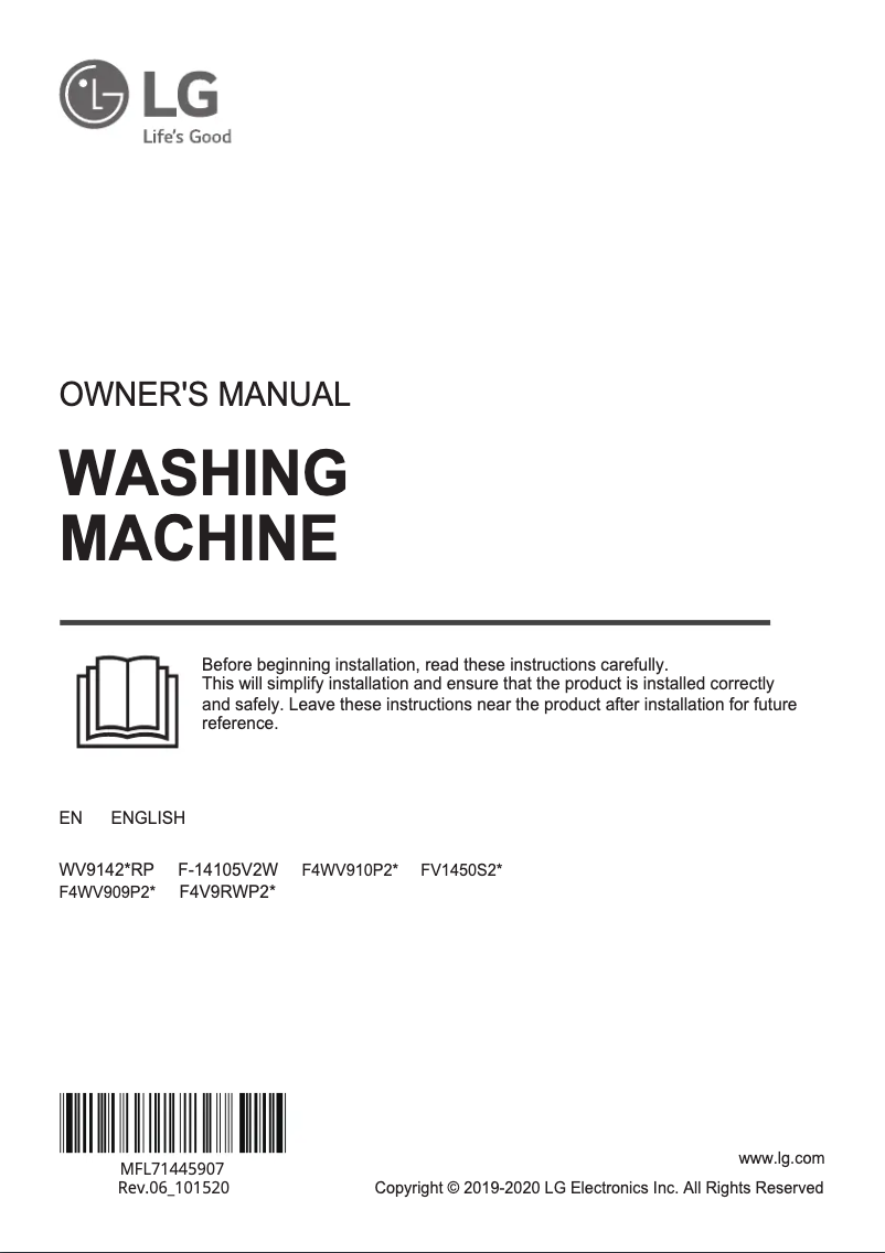 Imagen de la primera página del manual del dispositivo FV1450S2W