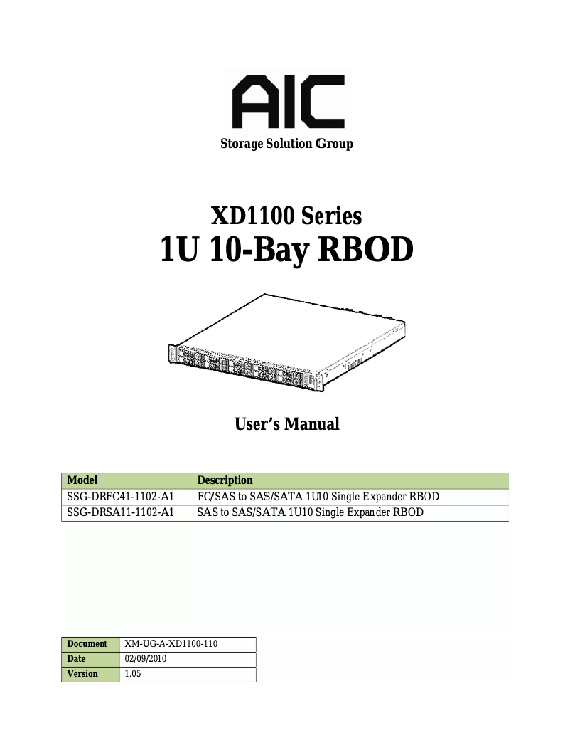 Página nº 1 - Manual de usuario AIC XD1100-1102