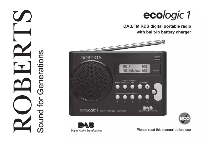 Imagen de la primera página del manual del dispositivo Ecologic 1