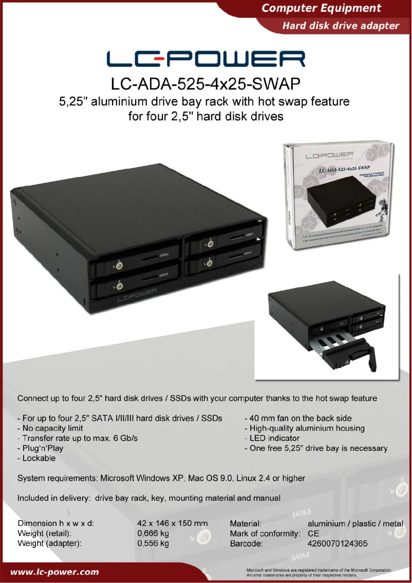 Imagen de la primera página del manual del dispositivo LC-ADA-525-4x25-SWAP