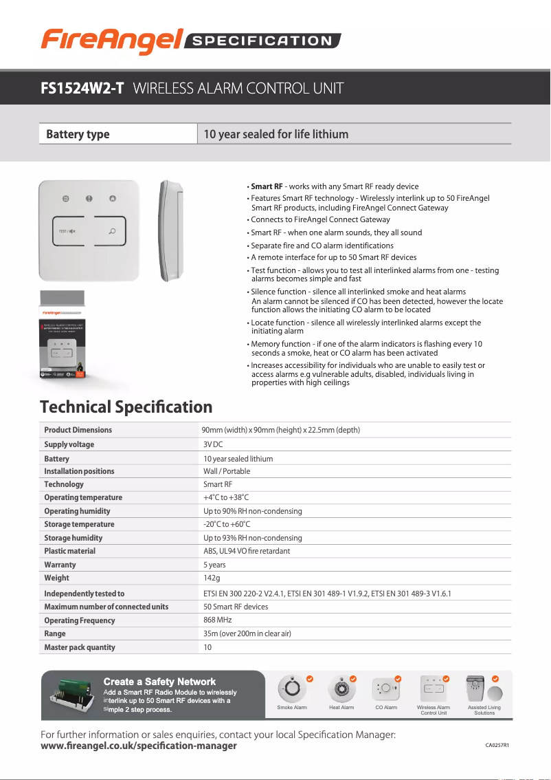 Imagen de la primera página del manual del dispositivo FS1524W2-T