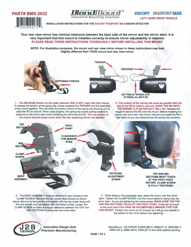 Página 1 del manual Manual de usuario BlendMount BMX-2032