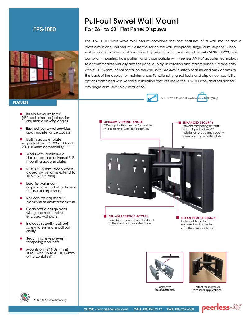 Página 1 del manual Manual de usuario Peerless-AV FPS-1000