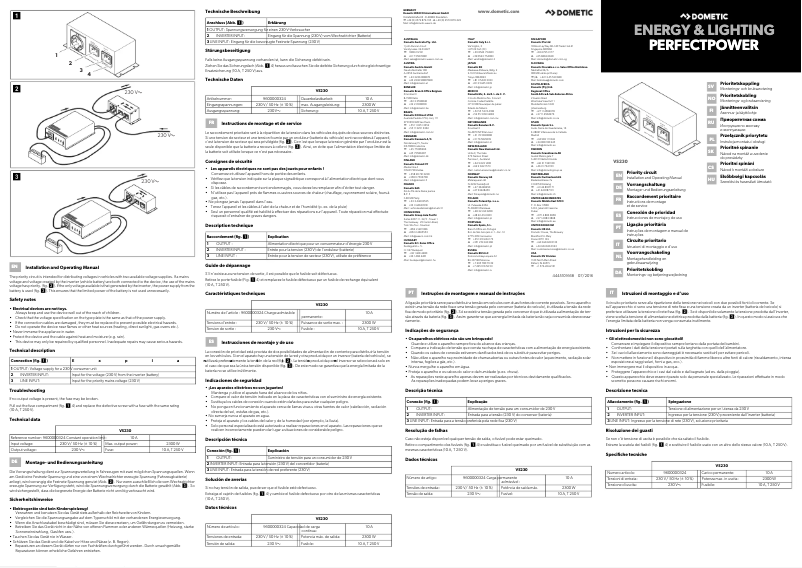 Imagen de la primera página del manual del dispositivo SinePower VS 230