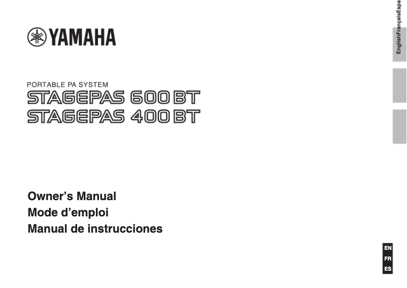 Página nº 1 - Manual de usuario Yamaha Stagepas 400BT