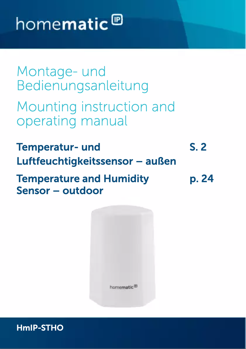 Imagen de la primera página del manual del dispositivo HmIP-STHO