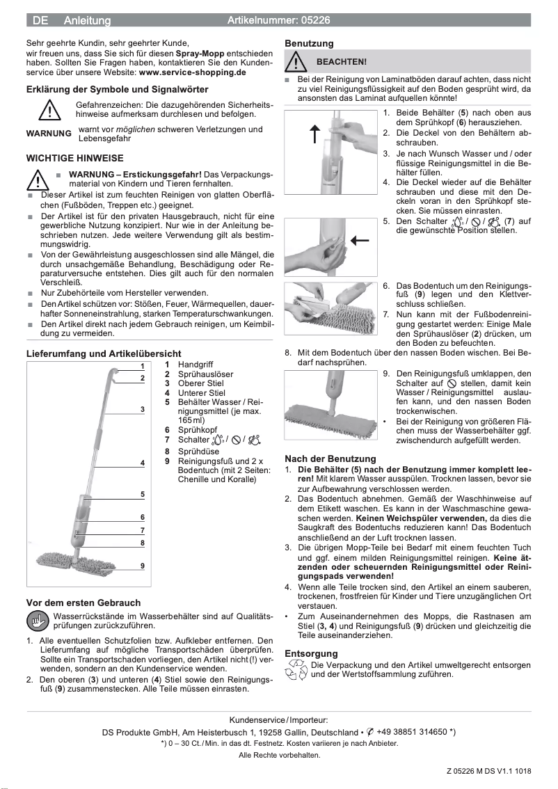Página 1 del manual Manual de usuario Cleanmaxx 05226