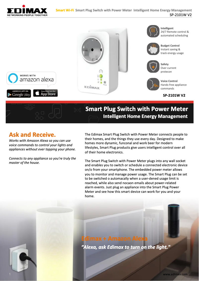 Imagen de la primera página del manual del dispositivo SP-2101W V2