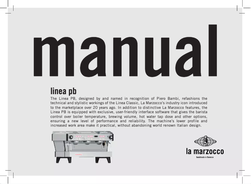 Página 1 del manual Manual de usuario La Marzocco Linea PB