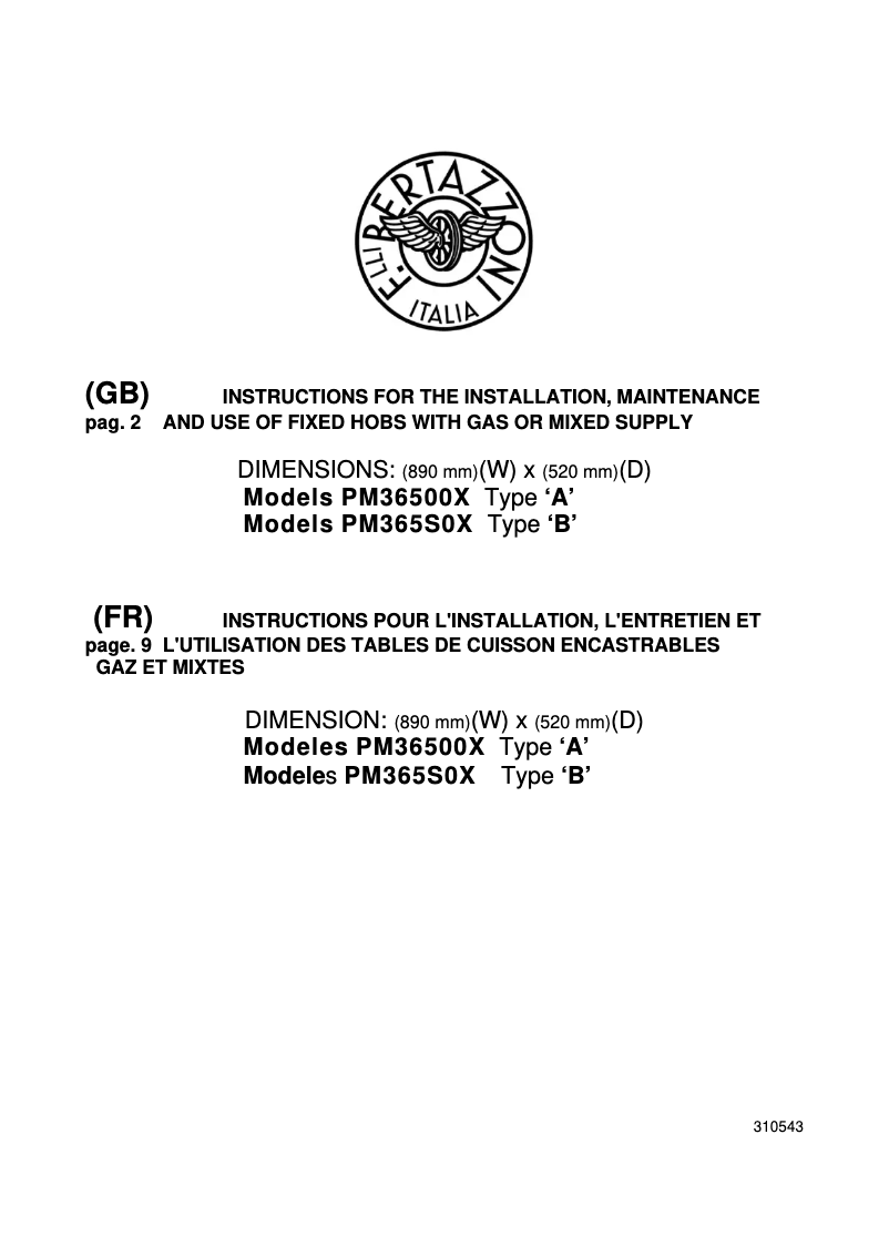 Imagen de la primera página del manual del dispositivo PM365S0X-B