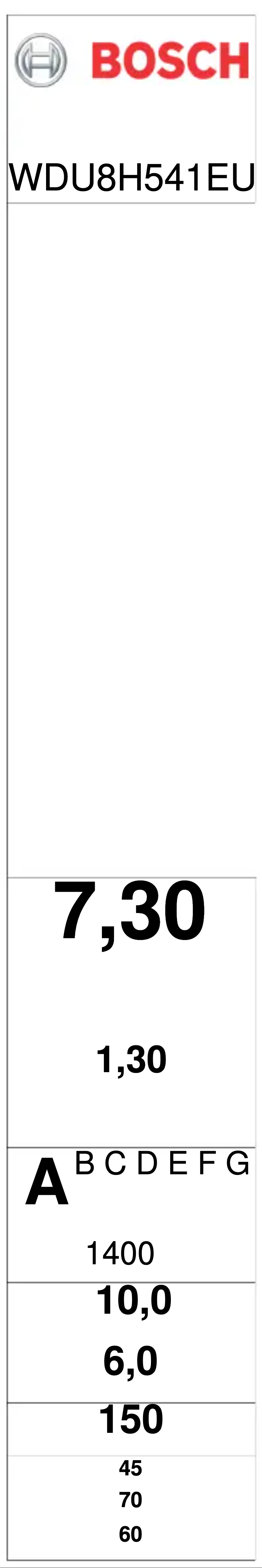 Página 1 del manual Etiqueta energética Bosch WDU8H541EU