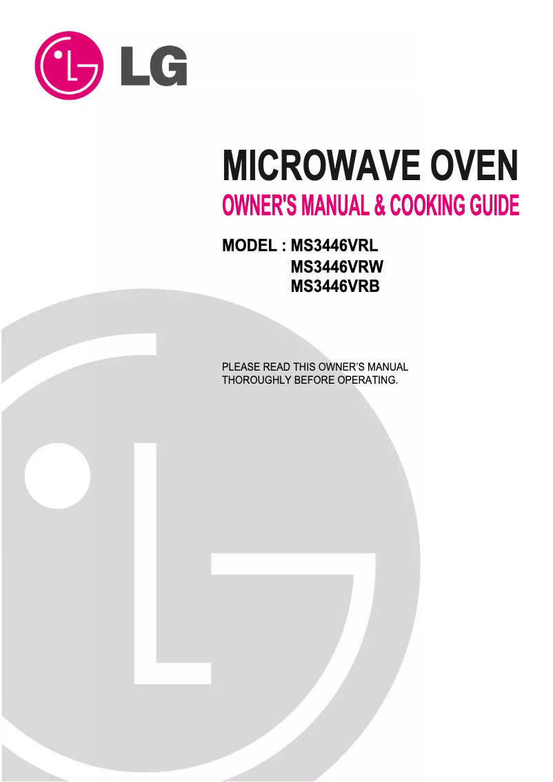 Página 1 del manual Manual de usuario LG MS3446VRB