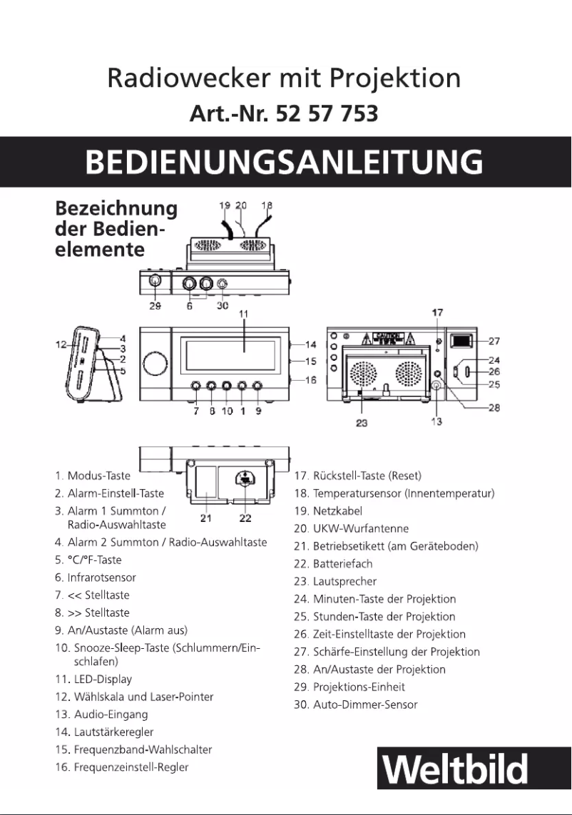 Imagen de la primera página del manual del dispositivo 52 57 753