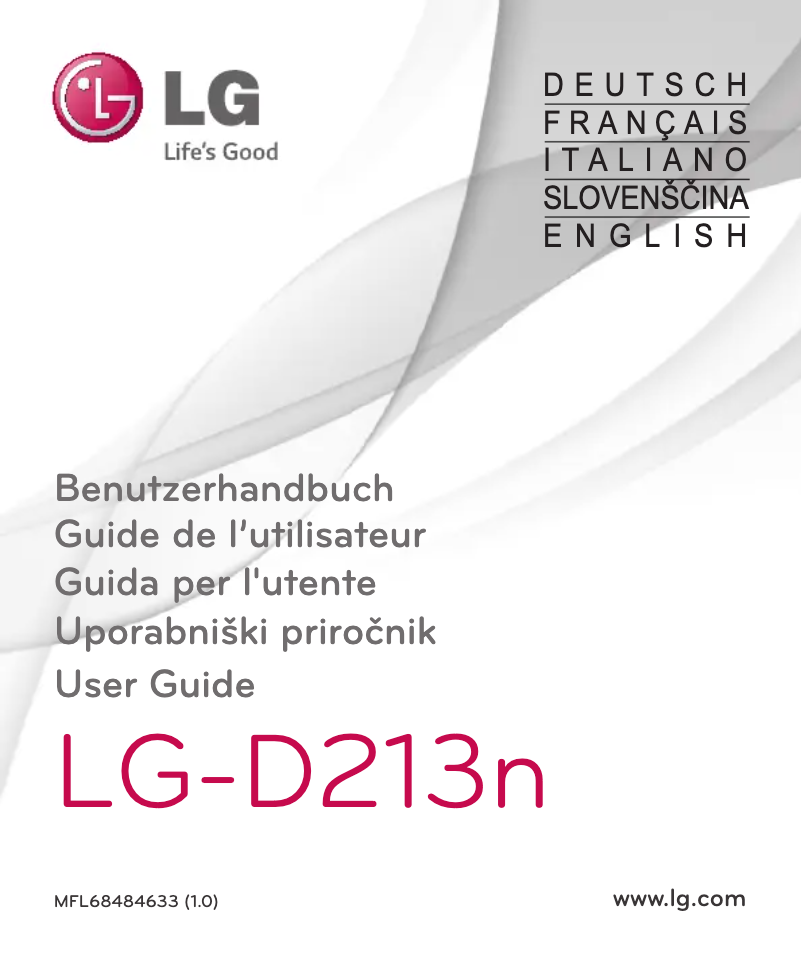 Imagen de la primera página del manual del dispositivo LG-D213N
