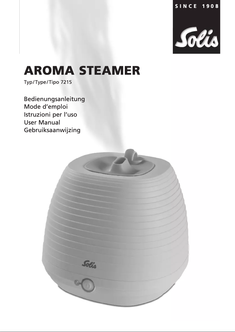 Imagen de la primera página del manual del dispositivo Aroma Steamer 7215