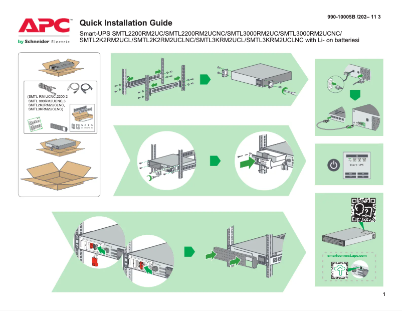 Imagen de la primera página del manual del dispositivo Smart-UPS SMTL3KRM2UCLNC