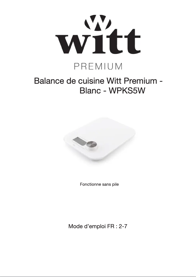 Imagen de la primera página del manual del dispositivo WPKS5W