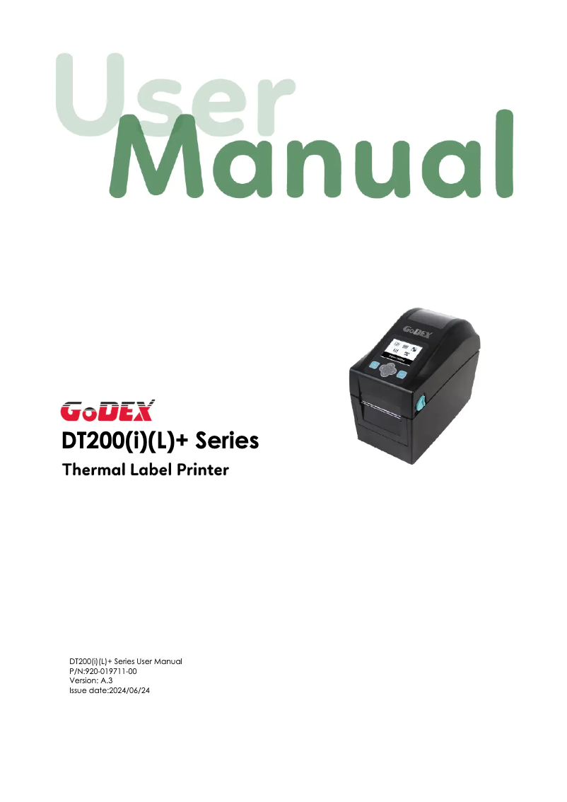 Página 1 del manual Manual de usuario Godex DT230i