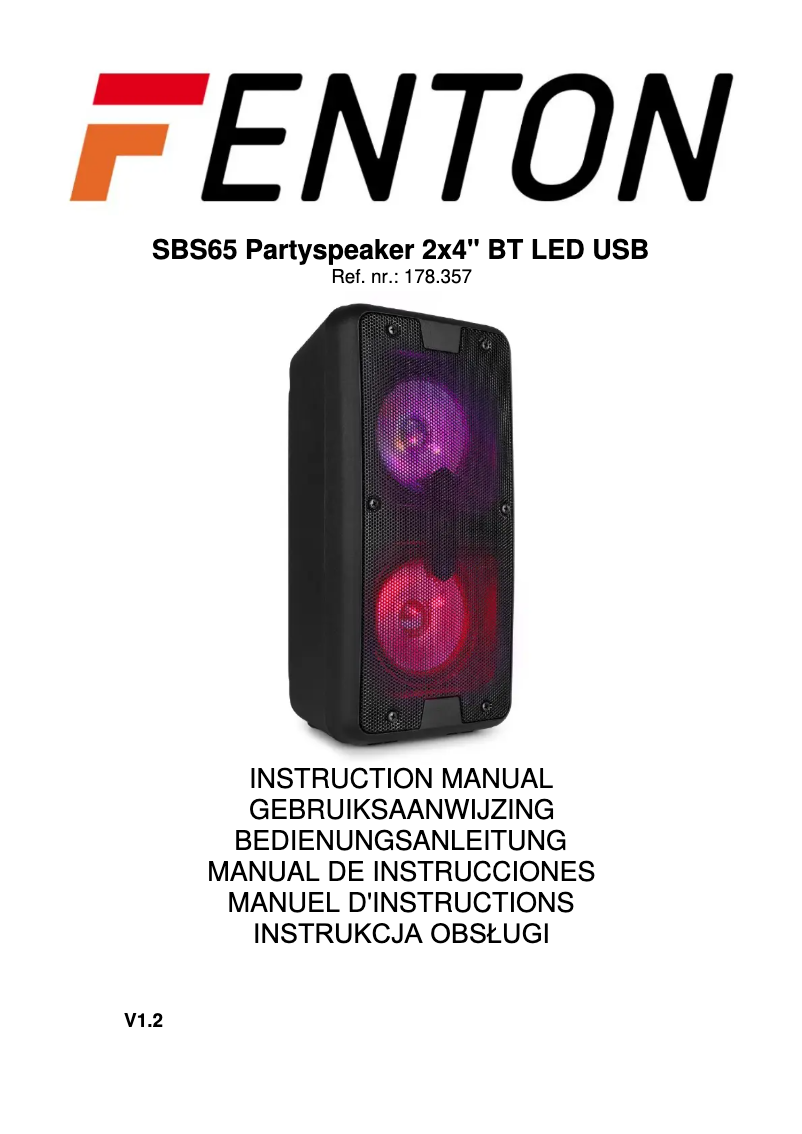 Página 1 del manual Manual de usuario Fenton SBS60
