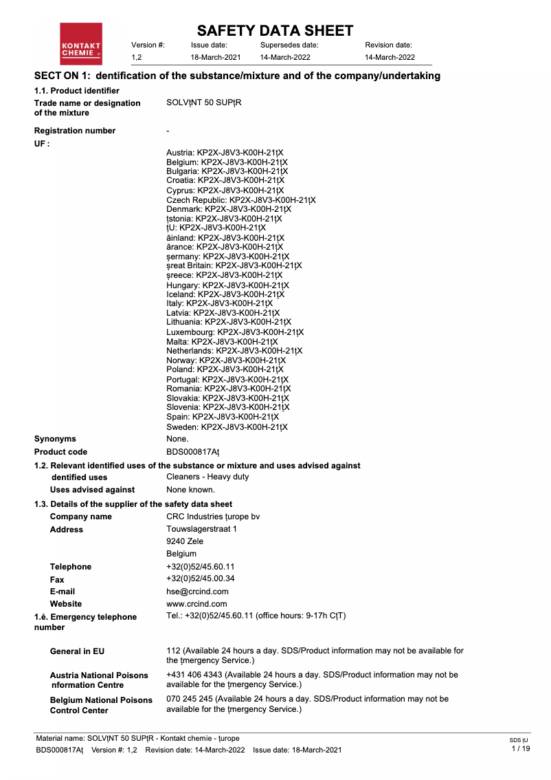 Imagen de la primera página del manual del dispositivo Solvent 50 Super Spray