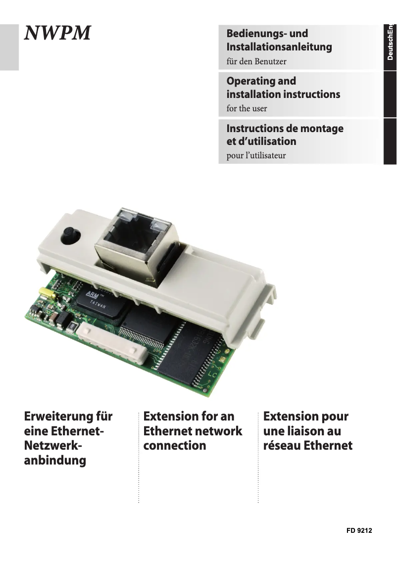 Imagen de la primera página del manual del dispositivo NWPM