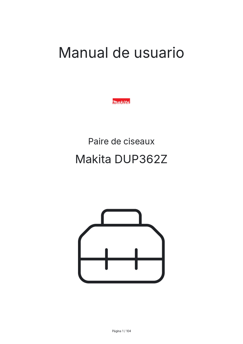 Imagen de la primera página del manual del dispositivo DUP362Z