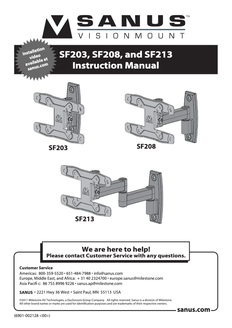 Página 1 del manual Manual de usuario Sanus SF213