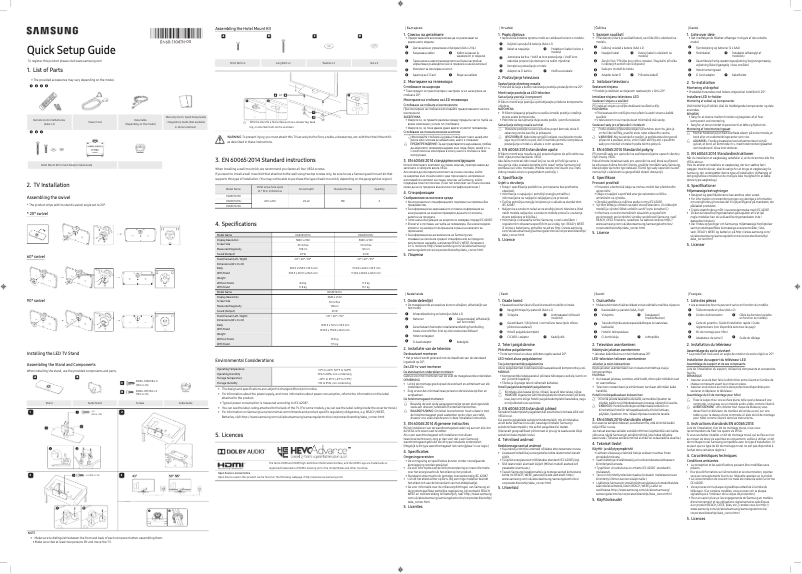 Imagen de la primera página del manual del dispositivo HG43ET670UL