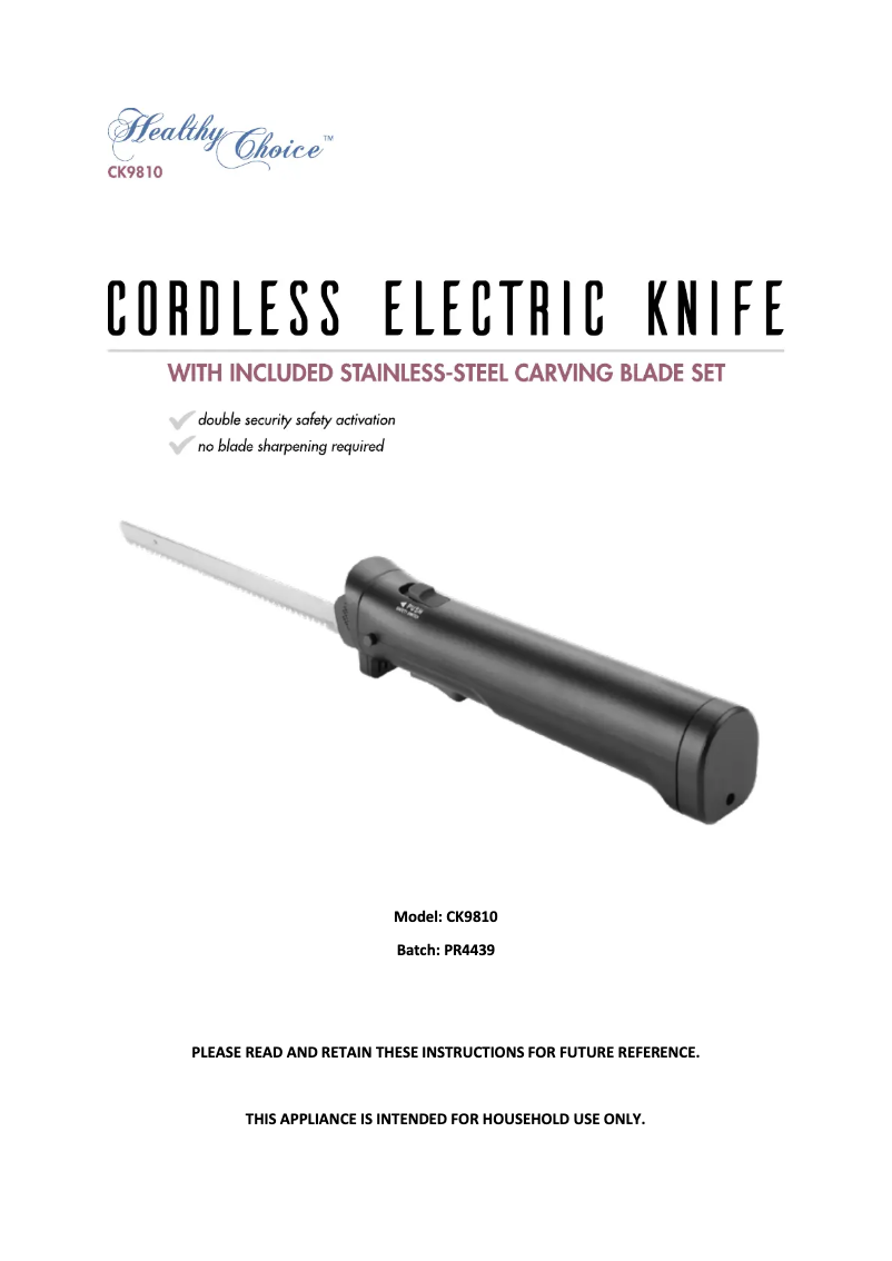 Imagen de la primera página del manual del dispositivo CK9810