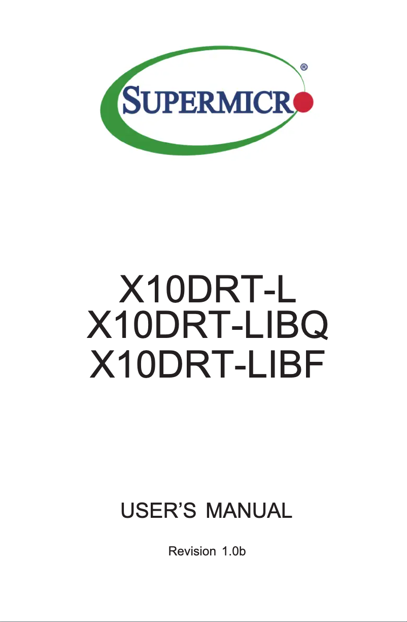 Imagen de la primera página del manual del dispositivo X10DRT-LIBF