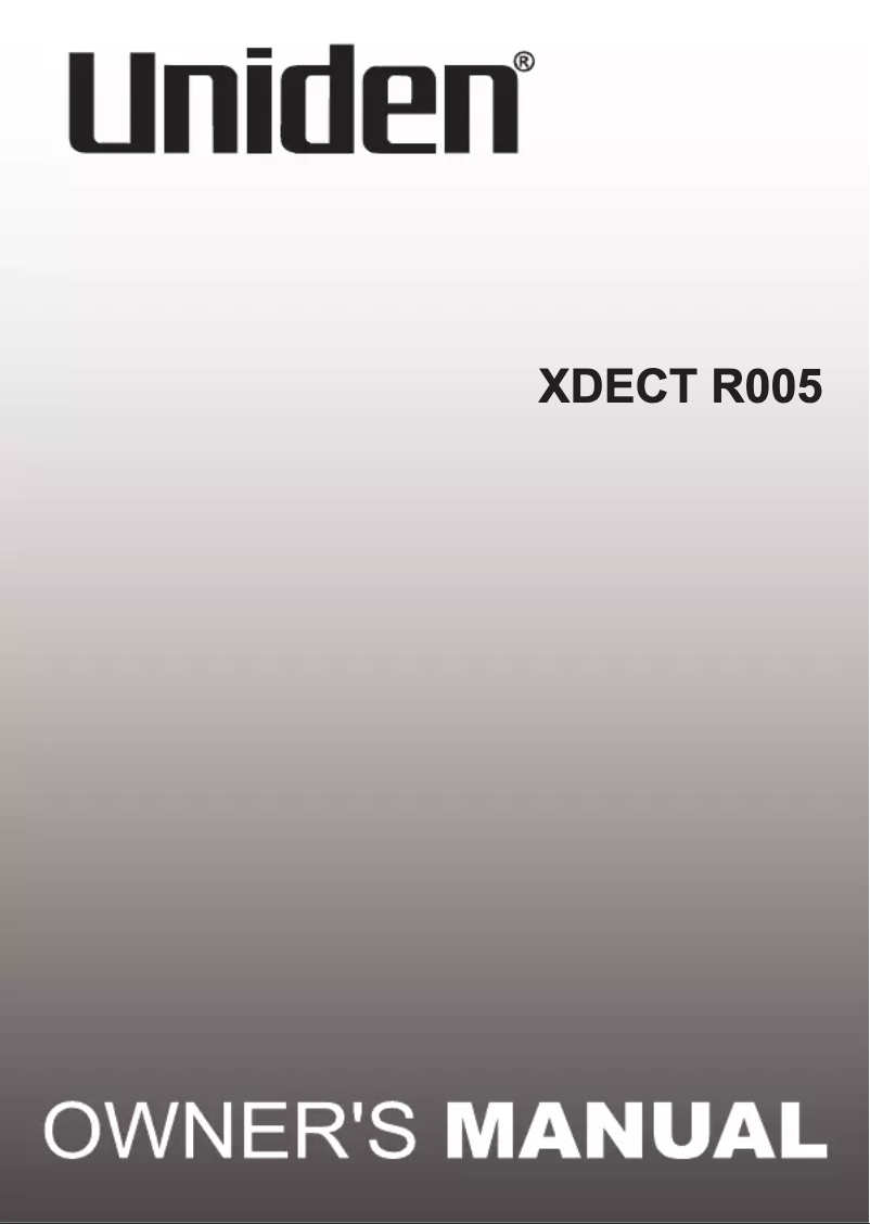 Imagen de la primera página del manual del dispositivo XDECT R005