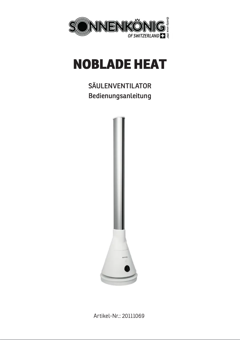 Página 1 del manual Manual de usuario Sonnenkönig Noblade Heat