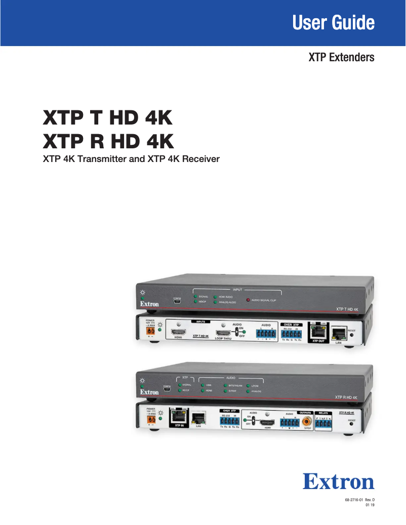 Imagen de la primera página del manual del dispositivo XTP T HD 4K