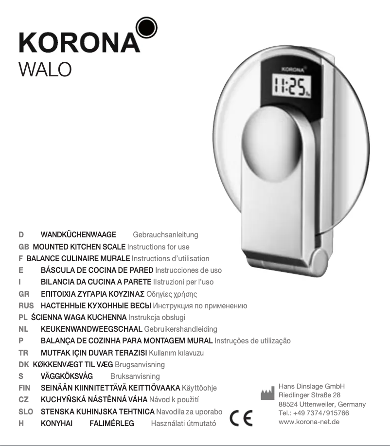 Imagen de la primera página del manual del dispositivo Walo