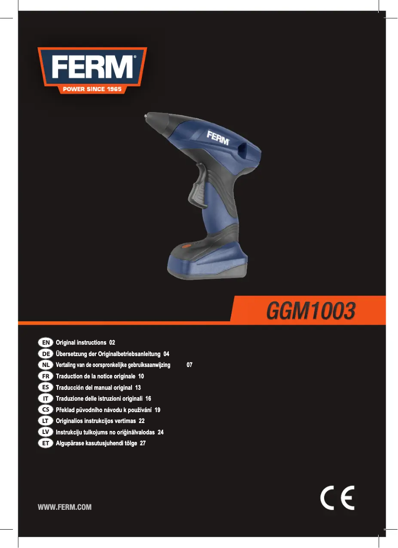 Imagen de la primera página del manual del dispositivo GGM1003