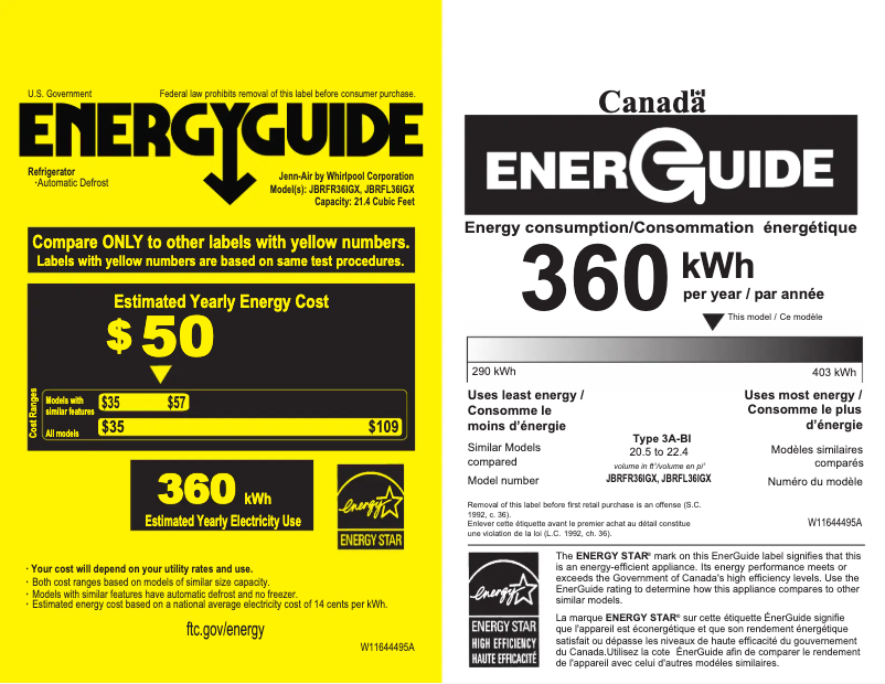 Imagen de la primera página del manual del dispositivo JBRFL36IGX