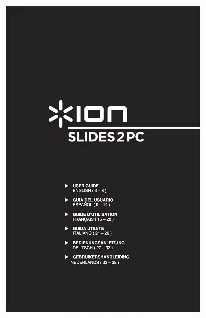 Imagen de la primera página del manual del dispositivo Slides2PC