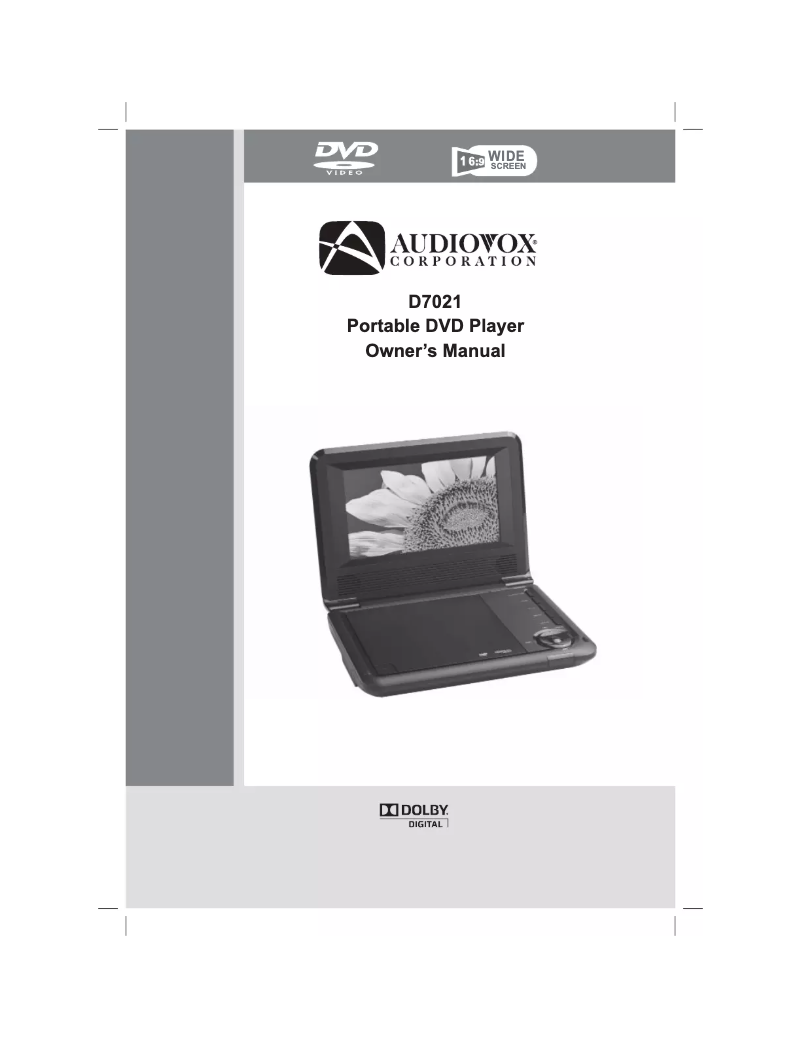 Página nº 1 - Manual de usuario audiovox D7021