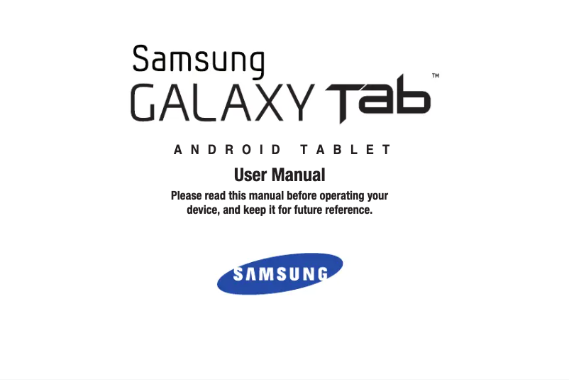 Imagen de la primera página del manual del dispositivo Galaxy Tab SGH-I987