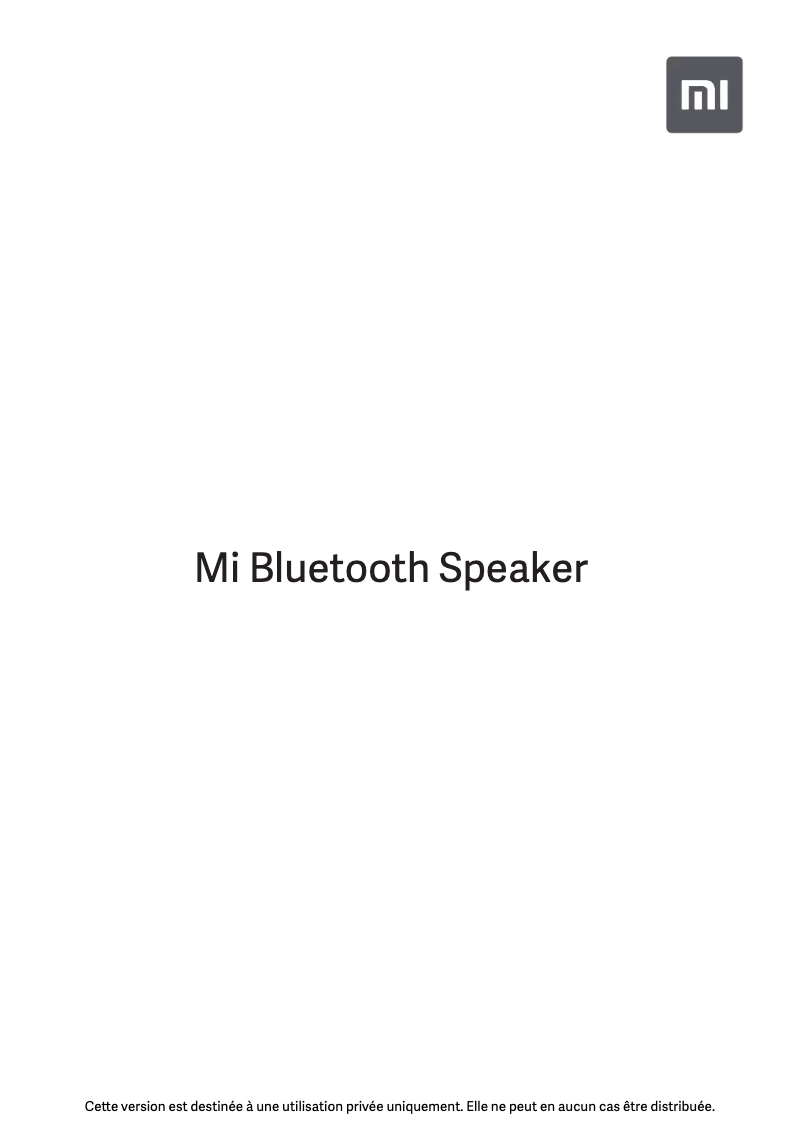 Imagen de la primera página del manual del dispositivo Mi Bluetooth Speaker