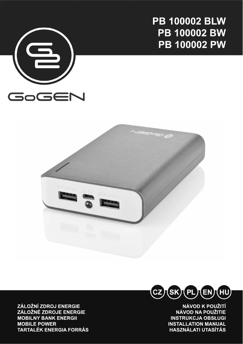 Página 1 del manual Manual de usuario GoGen PB 100002 BW