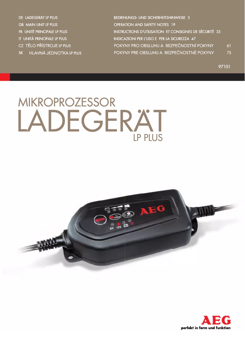 Imagen de la primera página del manual del dispositivo LP Plus