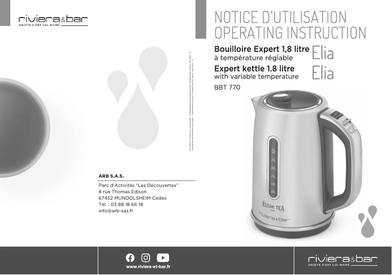 Página nº 1 - Manual de usuario Riviera & Bar Elia BBT770