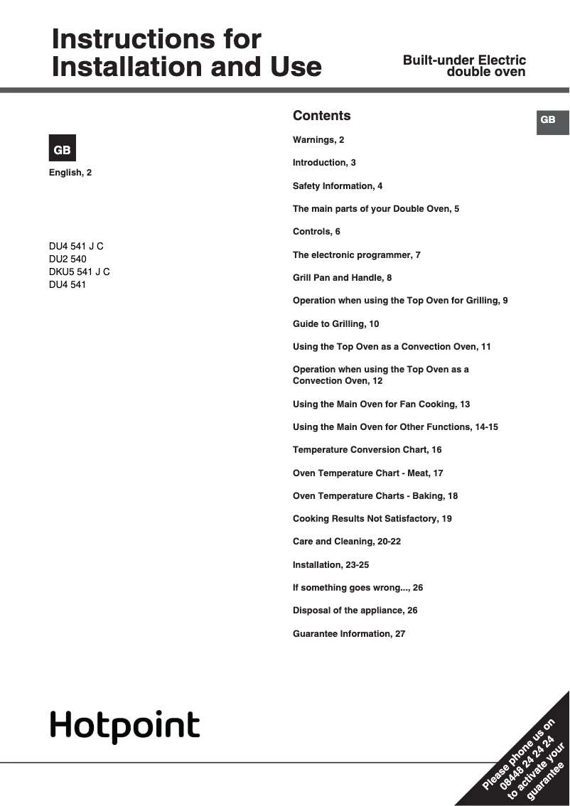 Imagen de la primera página del manual del dispositivo DKU5 541 J C IX