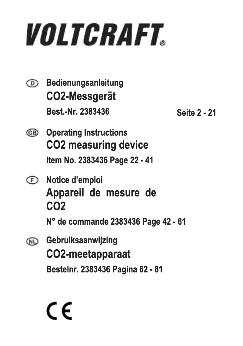 Imagen de la primera página del manual del dispositivo CO-110