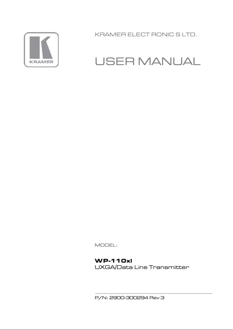 Imagen de la primera página del manual del dispositivo WP-110XL