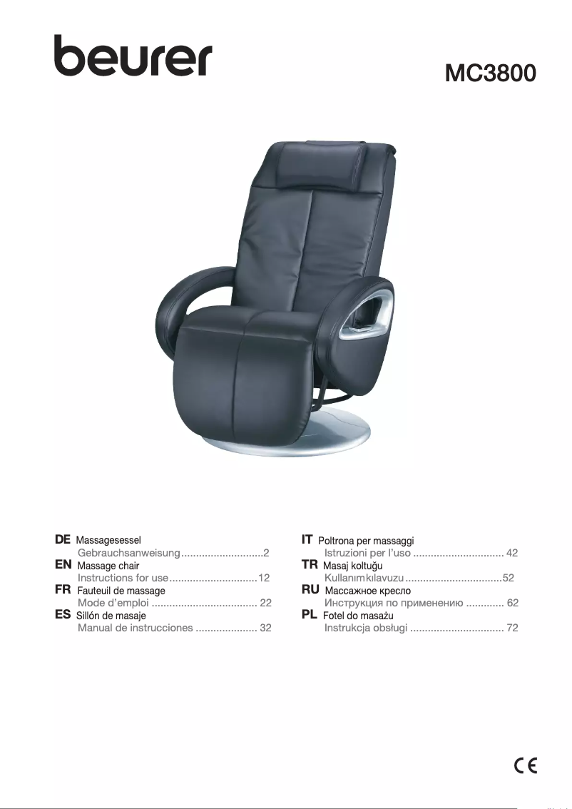 Página 1 del manual Manual de uso y mantenimiento Beurer MC 3800