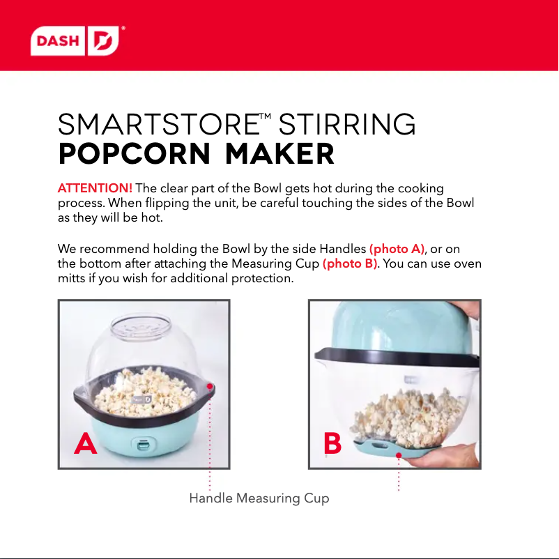 Página 1 del manual Guía de inicio rápido Dash SmartStore Stirring DSSP300GBAQ04