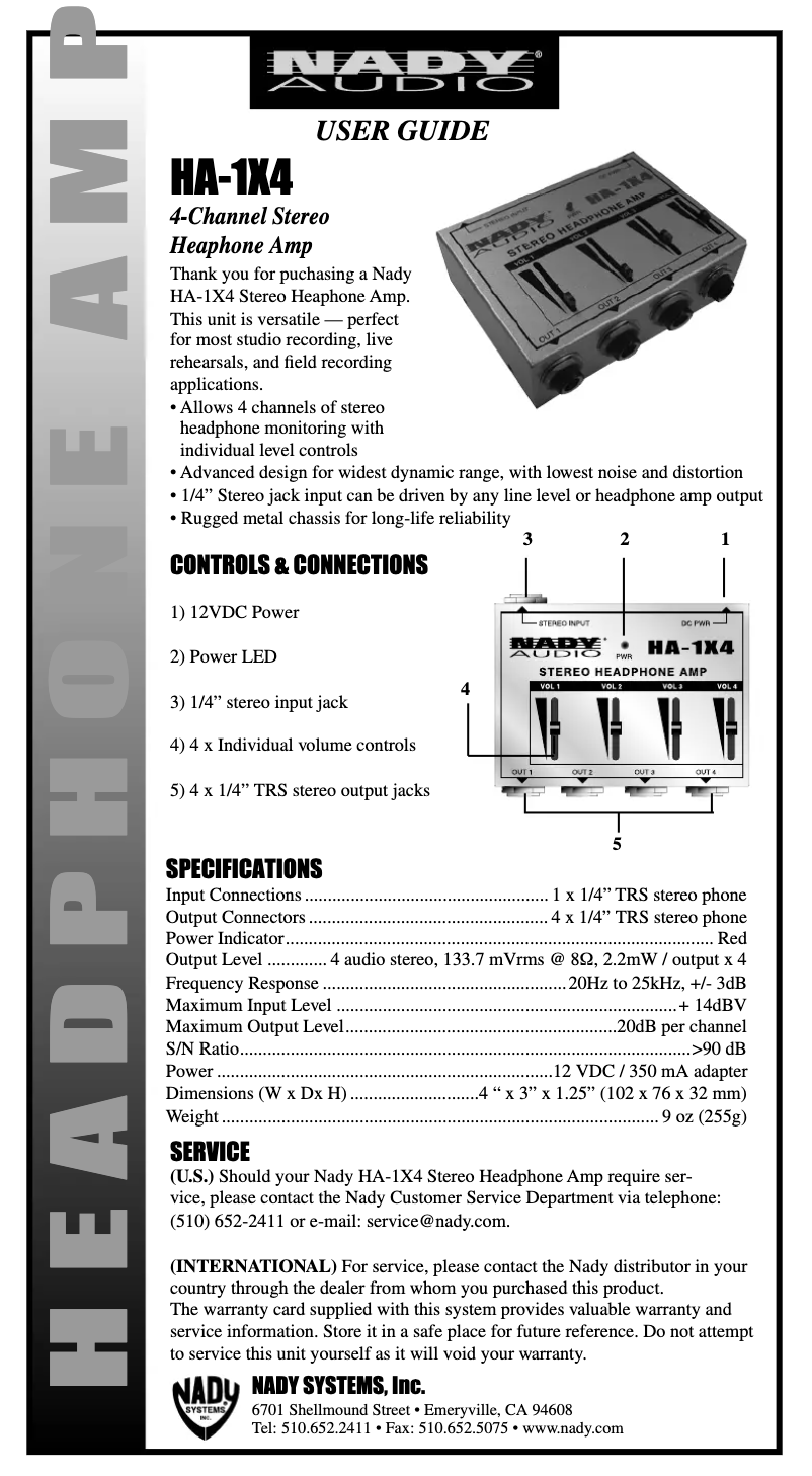 Imagen de la primera página del manual del dispositivo HA-1X4