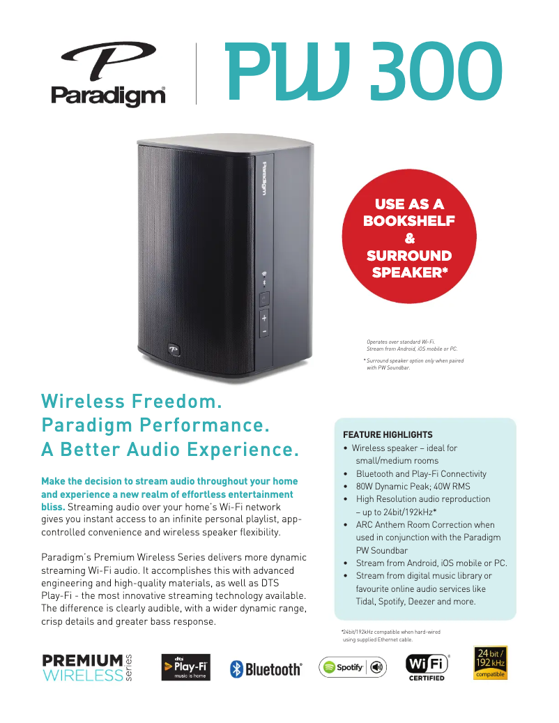 Imagen de la primera página del manual del dispositivo PW 300